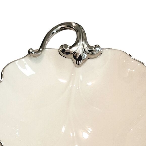 Vintage Lenox Woodleaf Platinum Collection Trinket Candy Dish - Picture 4 of 7